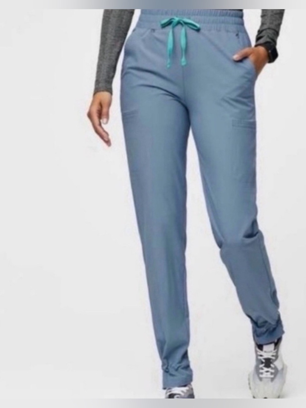 FIGS FREEx Saumer High Waisted Jogger Scrub Pants Cool Blue XS NWOT